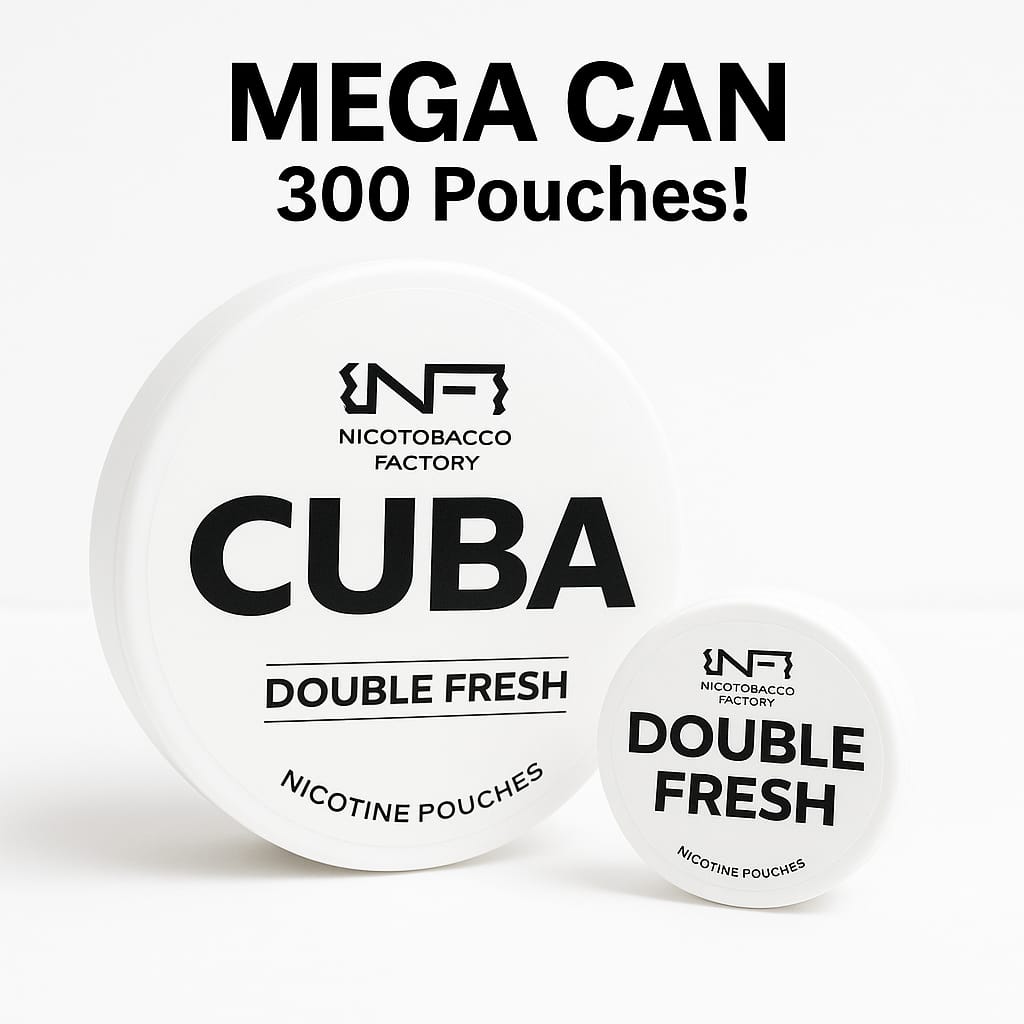 Cuba White Double Fresh Mega Can 43mg (300 pouches)
